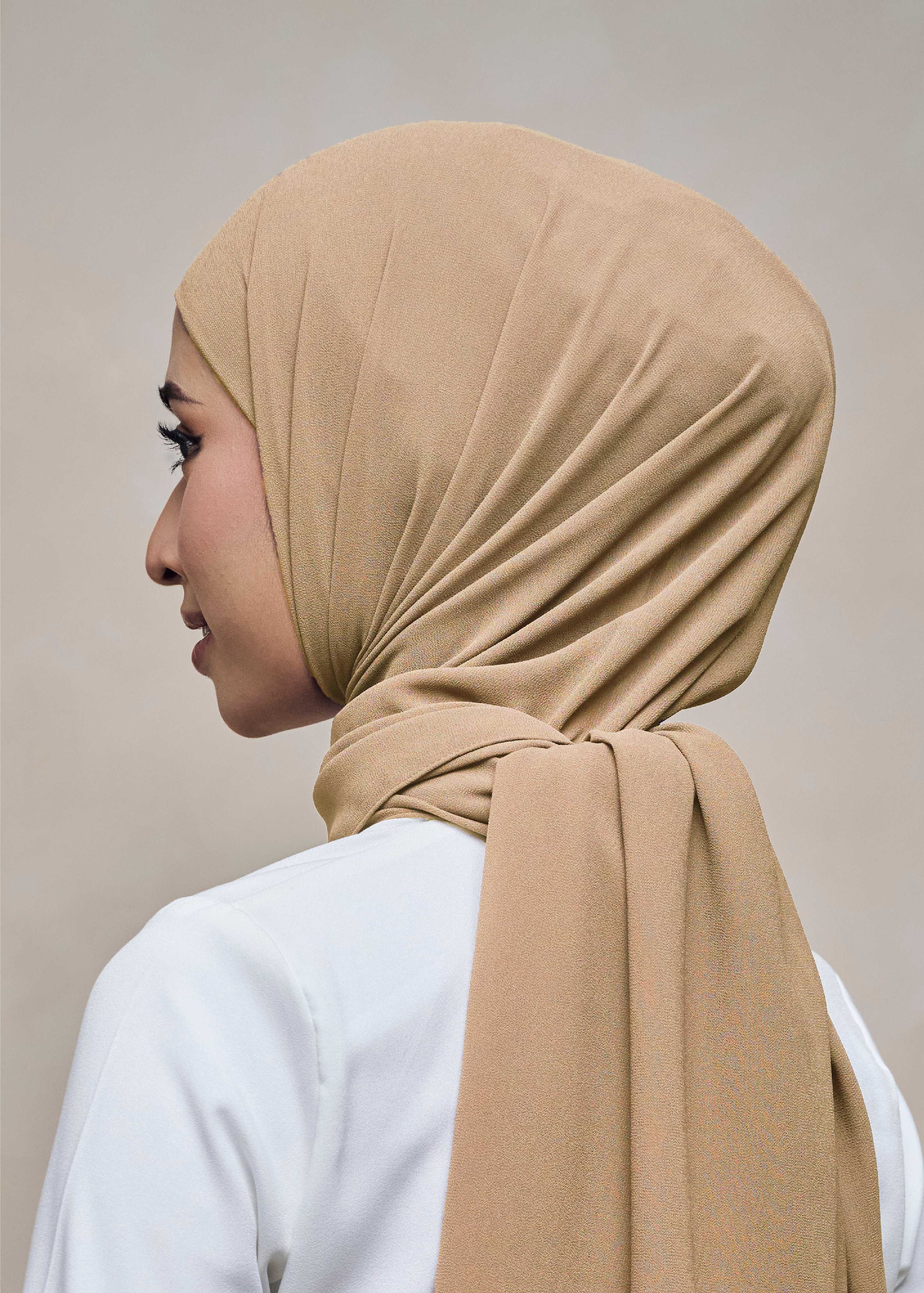 ELZA INSTANT SHAWL - WHEAT BROWN