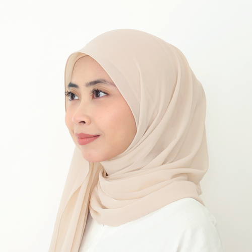 ALANA INSTANT SHAWL PLAIN - FOAM BROWN