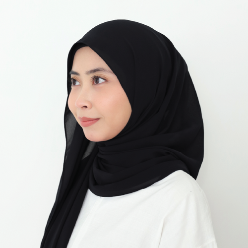 ALANA INSTANT SHAWL PLAIN - BLACK