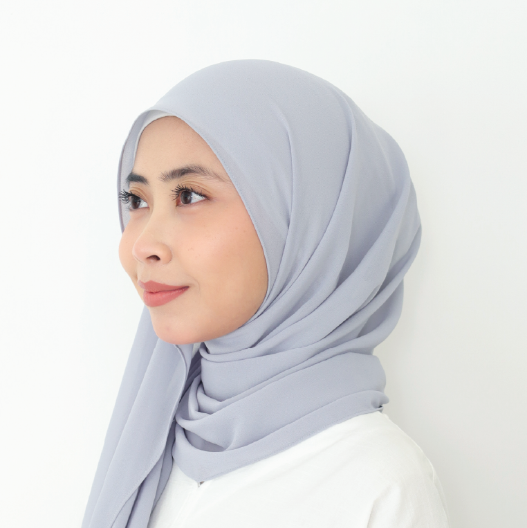 ALANA INSTANT SHAWL PLAIN - METAL BLUE