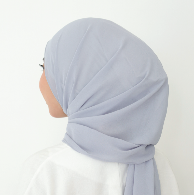 ALANA INSTANT SHAWL PLAIN - METAL BLUE