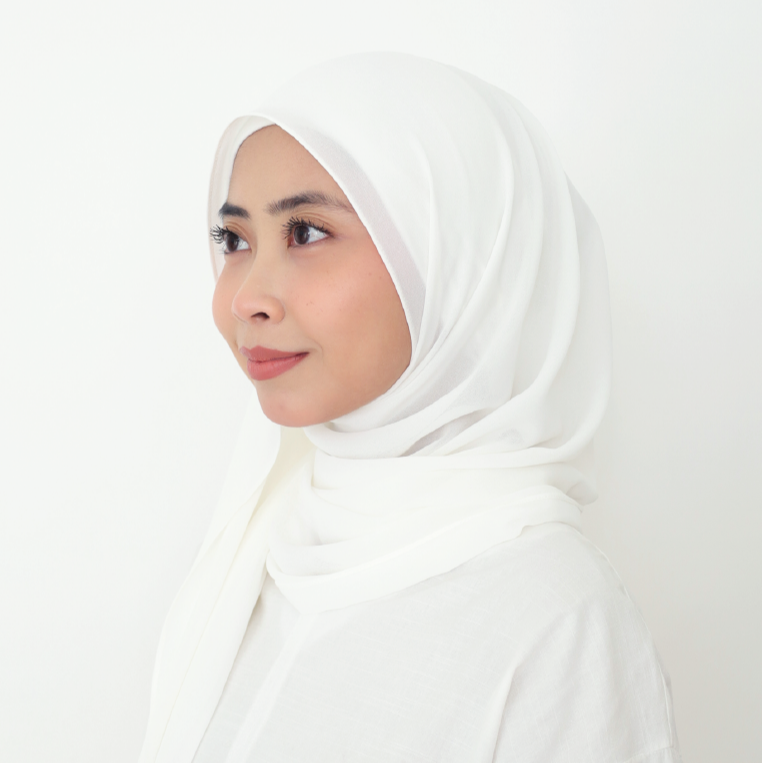 ALANA INSTANT SHAWL PLAIN - PEARL WHITE