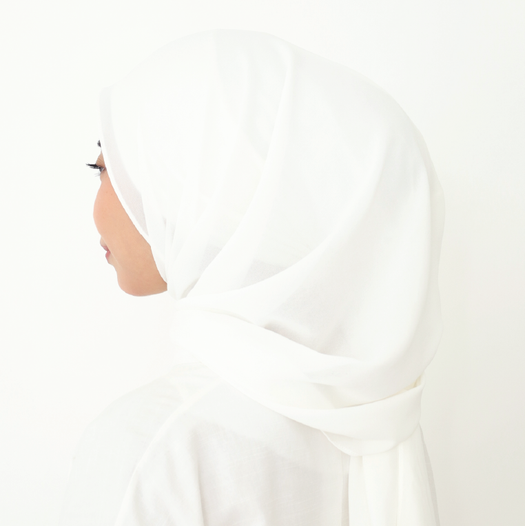 ALANA INSTANT SHAWL PLAIN - PEARL WHITE